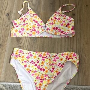 Floral Bikini with Pink and Orange Flowers